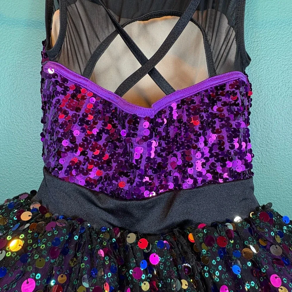 Weissman Purple‎ Sequin Ombre Dance Costume Lyrical Jazz Girls MC